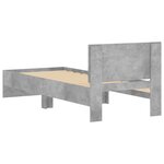 vidaXL Cadre de lit tête de lit gris béton 90x190 cm bois ingénierie