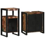 vidaXL Ensemble de mobilier de salle de bain avec étagère avec stockage avec porte 2 Pièces
