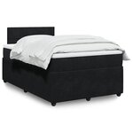 vidaXL Sommier à lattes de lit avec matelas noir 120x190 cm velours