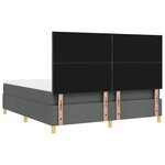 vidaXL Lit à ressorts avec tête de lit Gris foncé 180 x 200 cm tissu