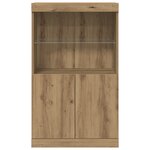 Buffet vidaXL avec lumières LED Chêne Artisan 60x37x100 cm