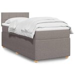vidaXL Sommier à lattes de lit avec matelas Taupe 90x200 cm Tissu