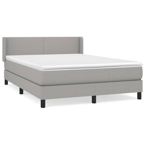 vidaXL Sommier à lattes de lit avec matelas Gris clair 140x200cm Tissu