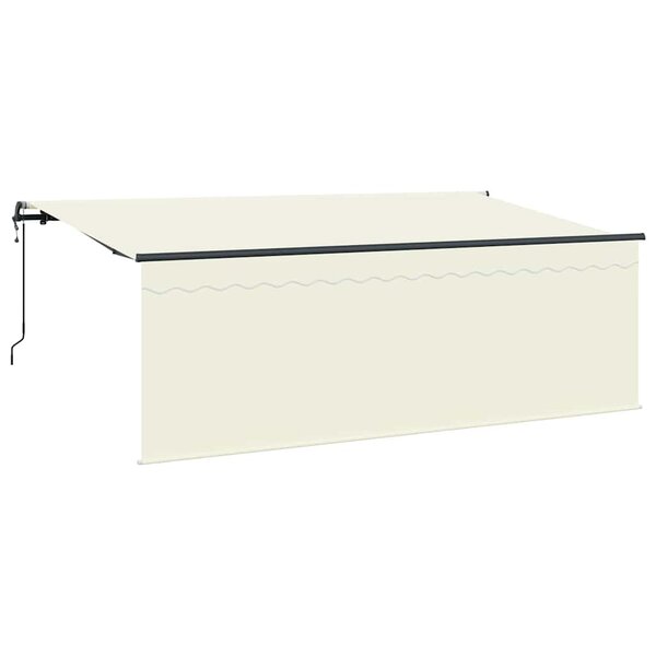 vidaXL Auvent Rétractable Crème 350 x 200 cm Polyester et Aluminium