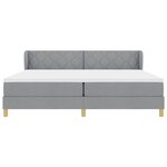 vidaXL Lit à Ressorts avec Matelas Crème 90x200 cm Tissu Gris clair