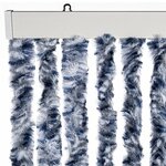 vidaXL Moustiquaire Bleu blanc et argenté 100x220 cm Chenille