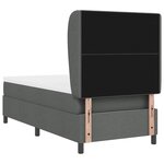 vidaXL Lit à ressorts avec matelas gris foncé  100 x 200 cm  en tissu