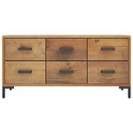 Banc banquette de rangement marron 110 x 30 x 45 cm bois de pin massif 02_0010794