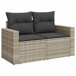 vidaXL Salon de jardin avec coussins 10 Pièces gris clair résine tressée