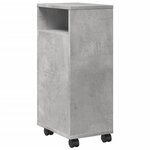 vidaXL Meuble étroit de salle de bain à roulettes gris béton