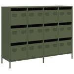 vidaXL Buffet vert olive 135x39x103 5 cm acier laminé à froid