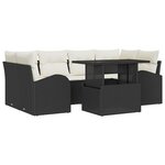 vidaXL Ensemble de canapé de jardin 7 Pièces Noir Poly Rattan