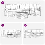 vidaXL Ensemble de canapés d'extérieur 6 pc Blanc et crème