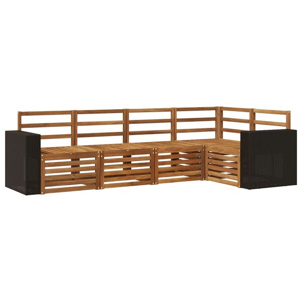 vidaXL Ensemble de canapés d'extérieur 5 pc Naturel Polyester