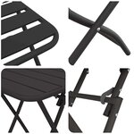 vidaXL Set Bistro Pliant 3 Pièces en Acier Anthracite