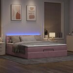 vidaXL Lit ottoman avec matelas et LED Rose 180x200 cm velours