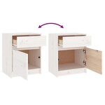vidaXL Table de chevet Blanc 40x31x50 cm Bois de pin massif
