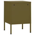 vidaXL Table de chevet Vert olive 35x35x51 cm Acier