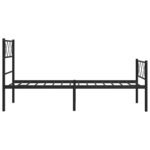 vidaXL Cadre de lit métal sans matelas avec pied de lit noir 75x190 cm
