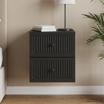 vidaXL Cabinet de chevet mural Noir 33 x 34 5 x 40 cm