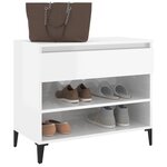 vidaXL Armoire à chaussure Blanc brillant 70x36x60 cm Bois ingénierie