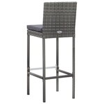 vidaXL Ensemble de bar d'extérieur 9 Pièces poly rotin bois d'acacia Gris
