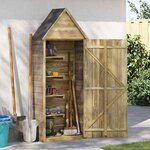 vidaXL Abri à outils de jardin et porte 69 5x32x178cm Pinède imprégnée
