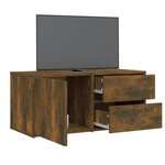 vidaXL Meuble TV Chêne fumé 80x34x36 cm Bois d'ingénierie