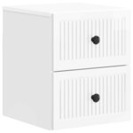 vidaXL Cabinet de chevet mural 2 Pièces Blanc brillant 33 x 34 5 x 40 cm
