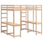 vidaXL Lit superposé et bureau et échelle 160x200cm bois de pin massif