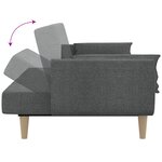vidaXL Canapé-lit à 2 places avec deux oreillers gris clair tissu