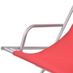 vidaXL Chaises inclinables de terrasse lot de 2 Acier Rouge