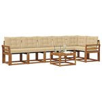 vidaXL Ensemble de canapés d'extérieur 7 pc Naturel et Beige