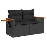 vidaXL Ensemble de canapé de jardin avec coussin 8 Pièces Noir