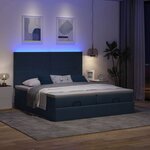 VidaXL Cadre de lit ottoman avec matelas bleu 200x200cm tissu