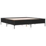 vidaXL Cadre de lit noir 200x200 cm bois d'ingénierie et métal