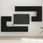 vidaXL Ensemble meuble TV Montage mural 8 Pièces Chêne Noir