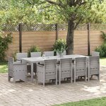 vidaXL Ensemble de salle à manger pour jardin 11 Pièces Gris clair
