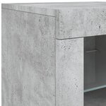 vidaXL Buffet avec lumières LED gris béton 181 5x37x67 cm