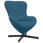 Fauteuil œuf en velours bleu
