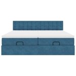 vidaXL Cadre de lit ottoman avec matelas bleu foncé 200x200 cm velours