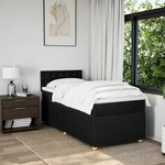 vidaXL Sommier à lattes de lit et matelas Noir 80x200 cm Tissu