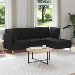 vidaXL Canapé modulaire avec rangement 4 Pièces Noir Tissu