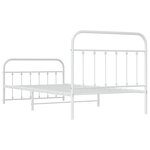 vidaXL Cadre de lit métal sans matelas et pied de lit blanc 107x203 cm