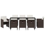 vidaXL Ensemble de salle à manger pour jardin 9 Pièces Marron polyrotin
