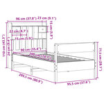 vidaXL Lit bibliothèque sans matelas blanc 90x200cm bois de pin massif