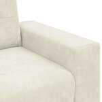vidaXL Sofa 3 places avec coussin Crème Velours