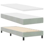vidaXL Lit à ressort LED avec matelas Gris clair 80 x 200 cm Velours