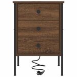 vidaXL Cabinet de chevet Chêne brun 42 x 41 x 61 cm Bois d'ingénierie