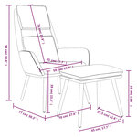 vidaXL Chaise de relaxation avec tabouret Taupe Tissu